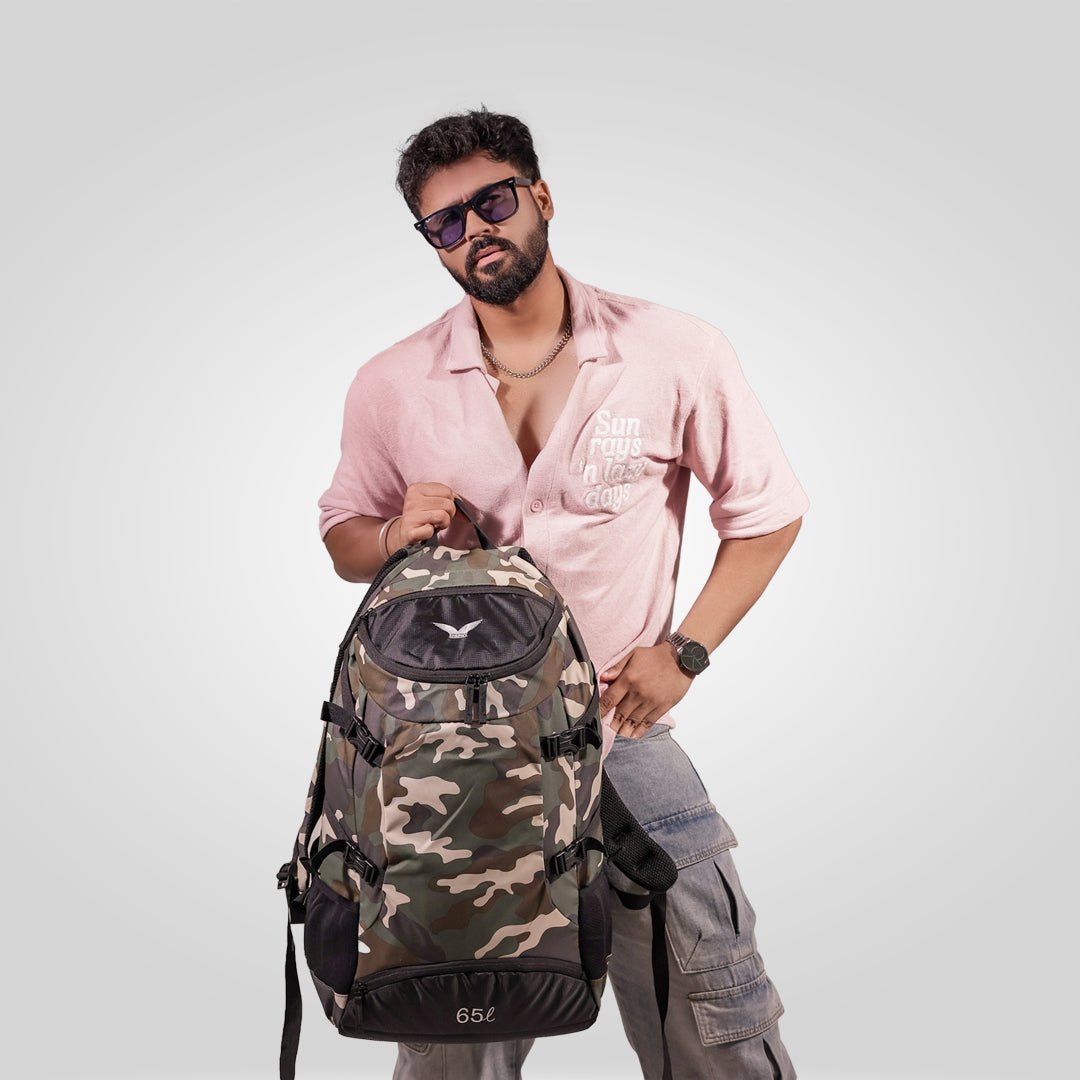 Terra Quest Backpack – 65L (Forest Camouflage Edition)