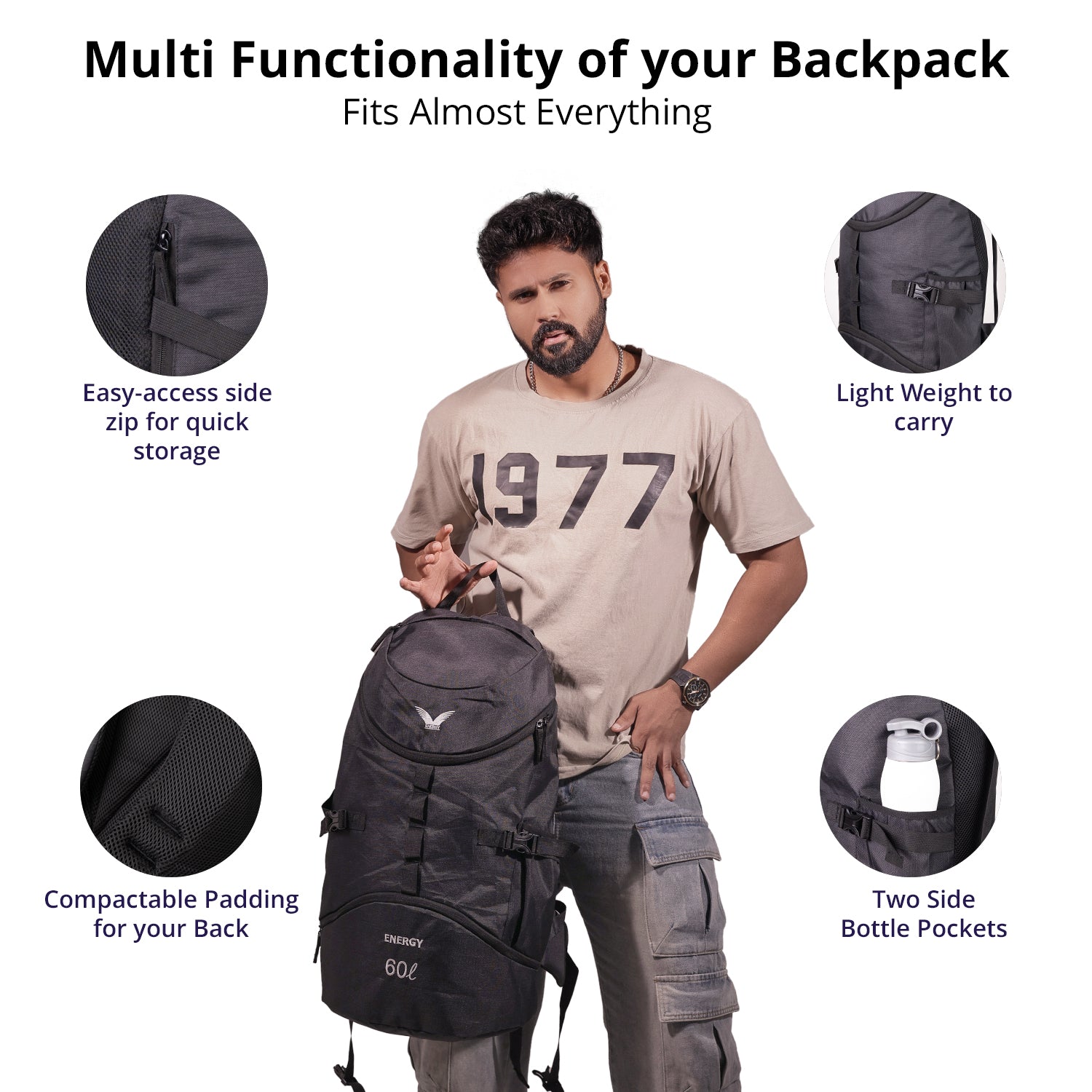 Alpine X Backpack – 60L (Midnight Black Edition)