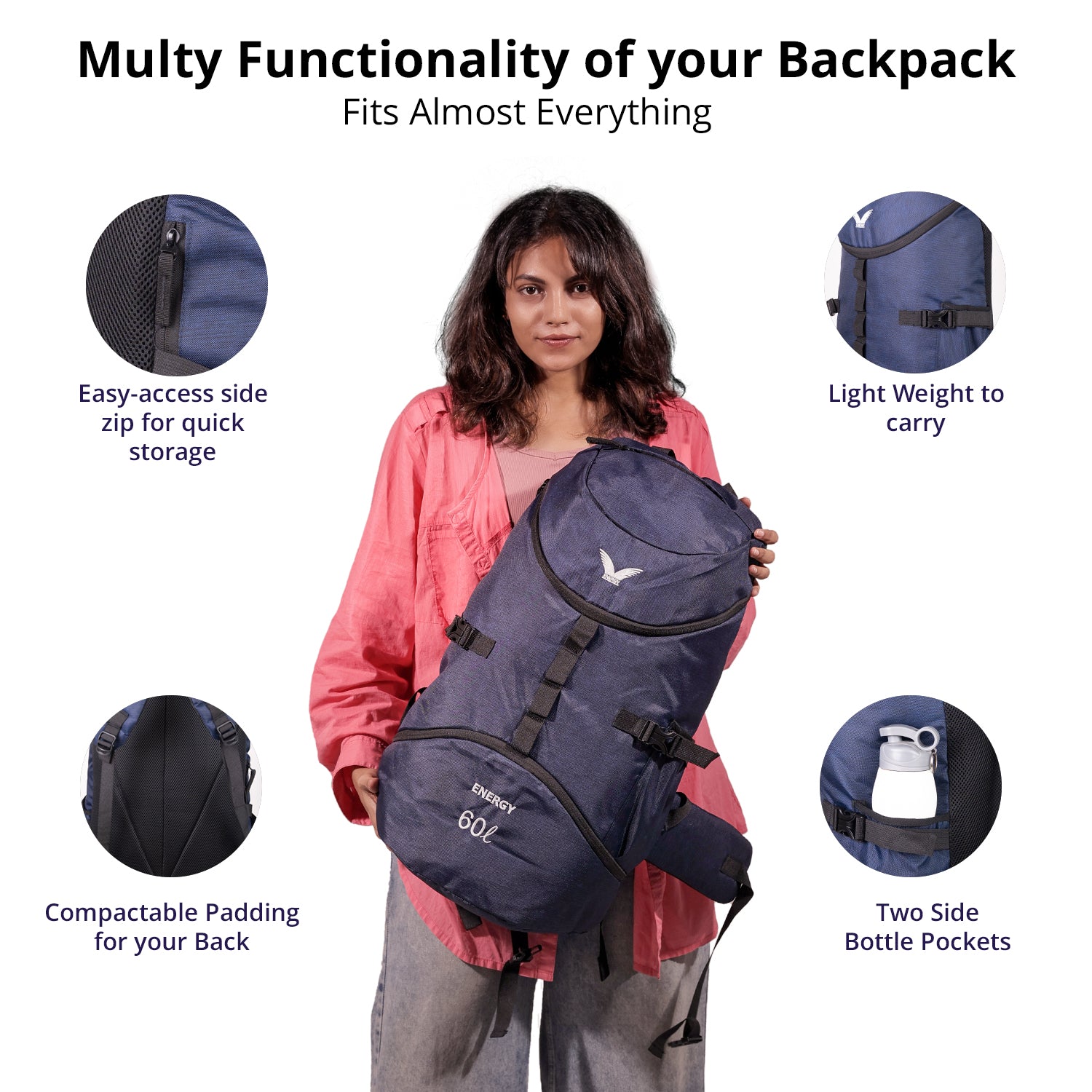 Alpine X Backpack – 60L (Admiral Blue Edition)