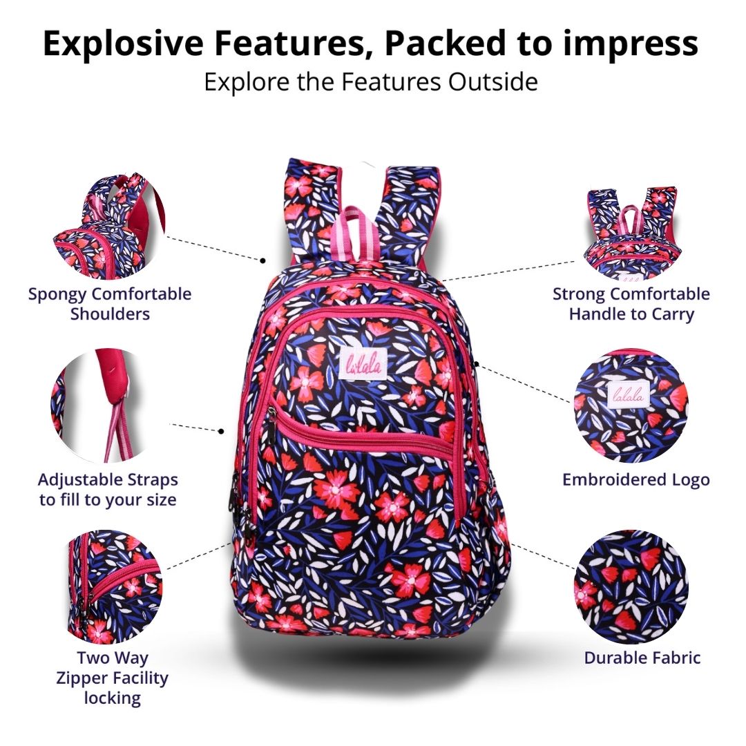 Lalala Bag – Navy Red Floral Edition