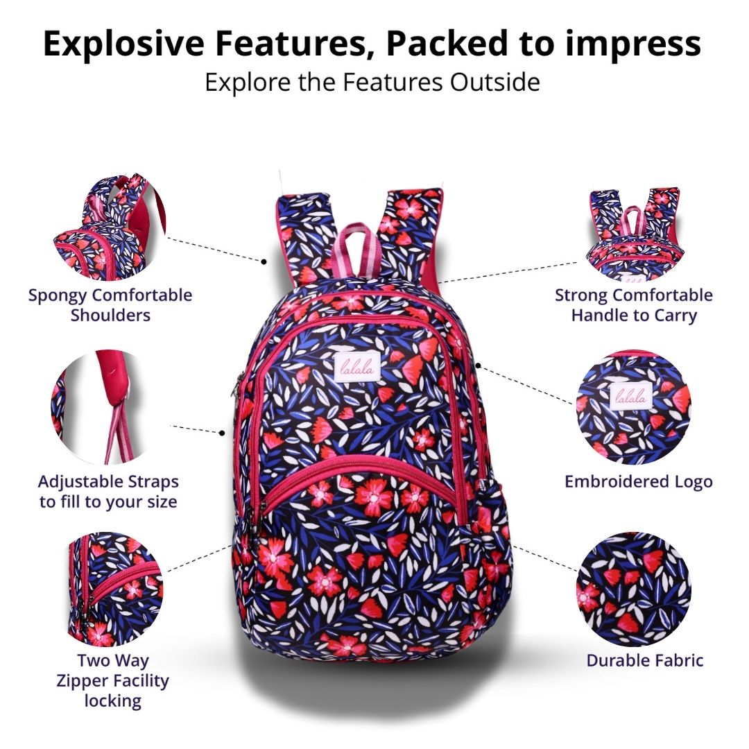 Lalala Bag – Navy Pink Floral Edition